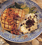 Grilled Fish With Chile-Almond Salsa