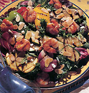 Grilled Shrimp, Almond & Vegetable Salad