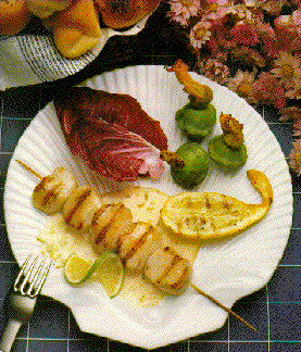 Grilled Scallops with Ginger-Lime Sauce